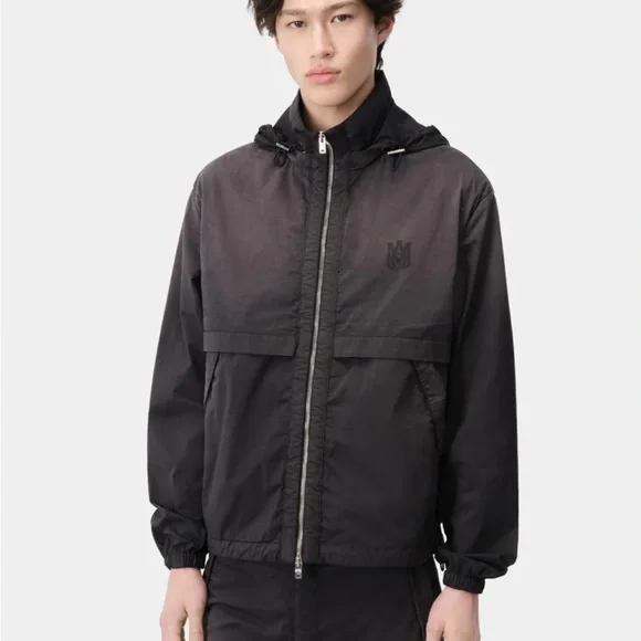 Amiri Windbreaker Men's Black Hooded Jacket